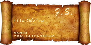 Filo Sára névjegykártya