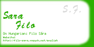 sara filo business card