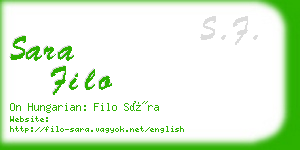 sara filo business card